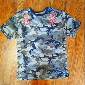 PacSun Camo Shirt with Roses